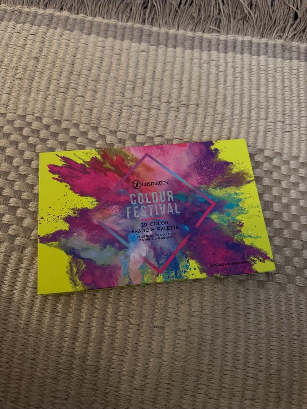 bh Cosmetics Colour Festival 20-Color Eyeshadow Palette - Neon Yellow Packaging